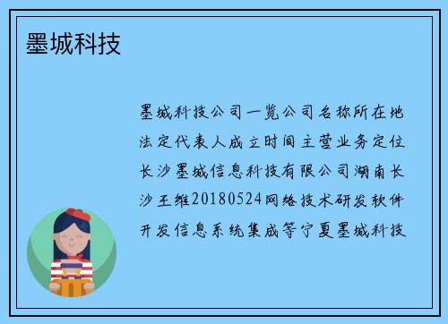 墨城科技